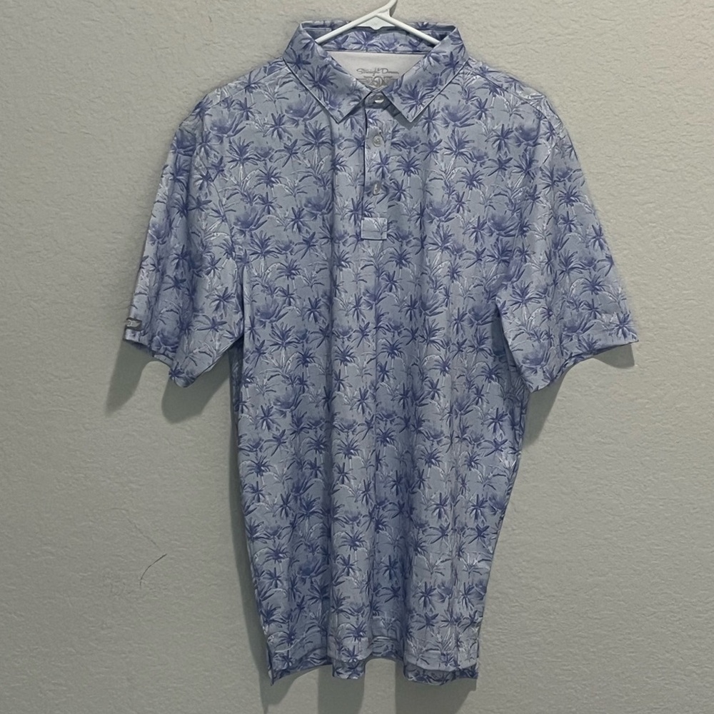 Straight Down Performance Golf Polo Mens Size Medium Hawaiian Floral